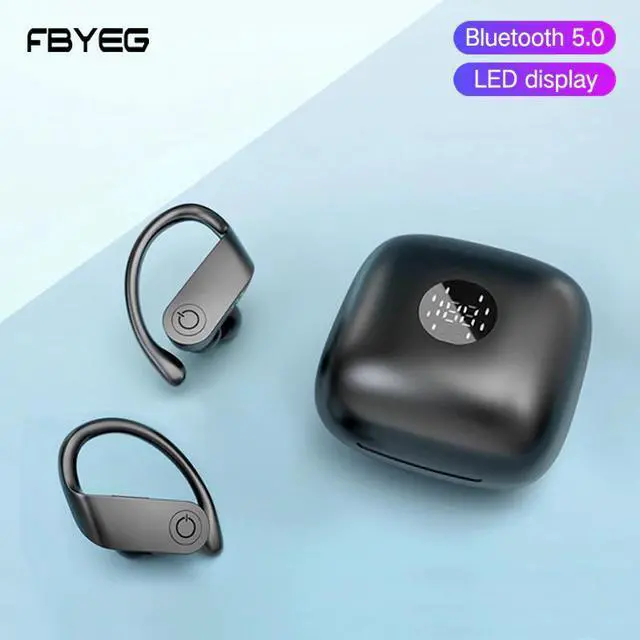 Alt view image 4 of 5 - tws wireless bluetooth headphones gaming headset sports terproof stereo bass earbuds Ear hook earphone handsfree mobile