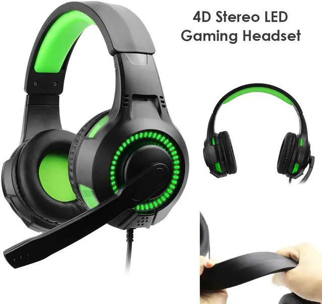 Alt view image 2 of 5 - A60 3.5mm USB Wired Gaming Headset RGB Light Over Ear Headphones With Mic For PS4/Xbox One/XBOX 360/Nintendo Switch/PC