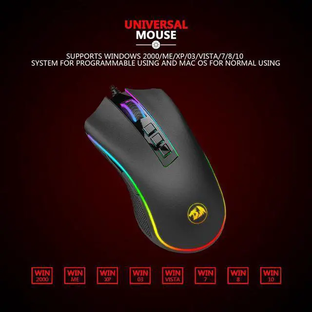 Alt view image 3 of 5 - M711-FPS COBRA Gaming Mouse Pixart 3360 Optical Gaming Sensor 16.8 Million Chroma RGB Color Backlit Wired 24000 DPI FPS