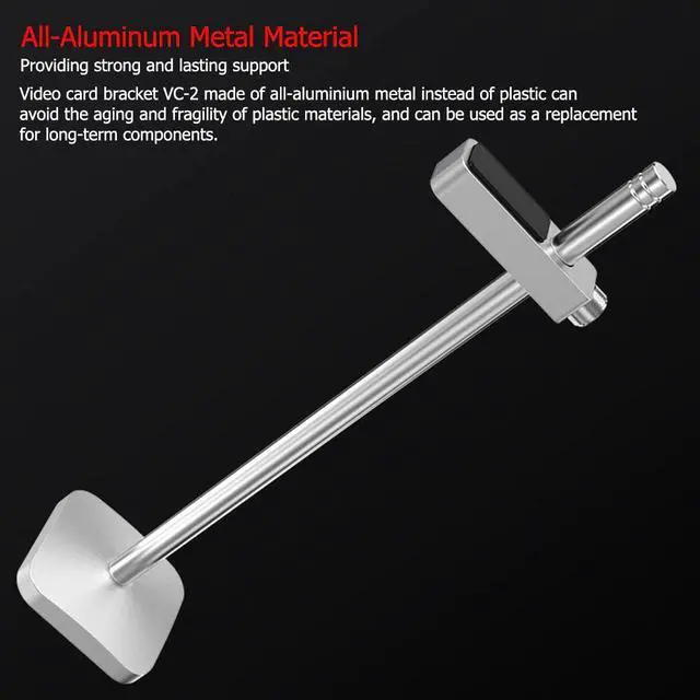 Alt view image 4 of 5 - 195mm Aluminum VC-2 Graphics Card Holder Jack Bracket Desktop PC Computer Case Video Card Water Cooling Kit Support Stand