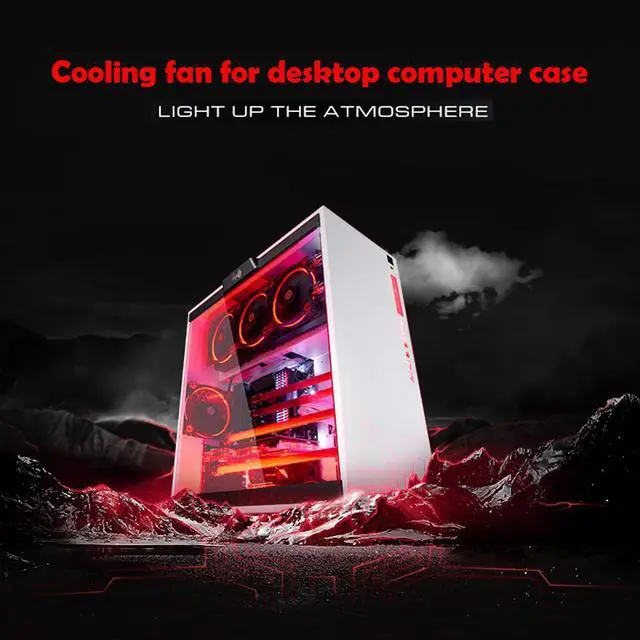 Main image of 12V PC Silent Cooler Computer Case CPU Cooling Fan 120mm Dual Halo Hydraulic Bearing Heat Sink Radiator