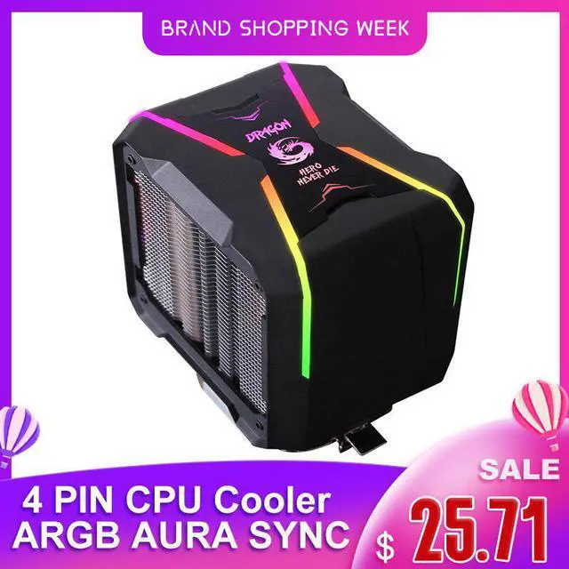 Main image of 4PIN ARGB CPU Cooler Computer Radiator for Intel LGA 1150 1151 1155 1156 LGA775 Heatsink AURA SYNC Air CPU Cooler AM4