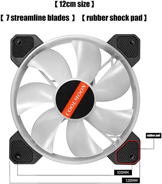 Alt view image 4 of 5 - 12CM RGB Fan 5V Music Rhythm A-RGB Chassis Quiet Fan AURA SYNC Kit Musical Control Water Cooler Custom For Mod 120mm