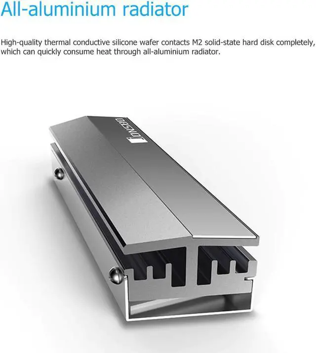 Alt view image 3 of 5 - M.2 2280 SSD Heatsink Radiator Aluminum Cooler Vest Heat Sink Thermal Pads For NGFF NVME m.2 2280 Solid State Hard Disk