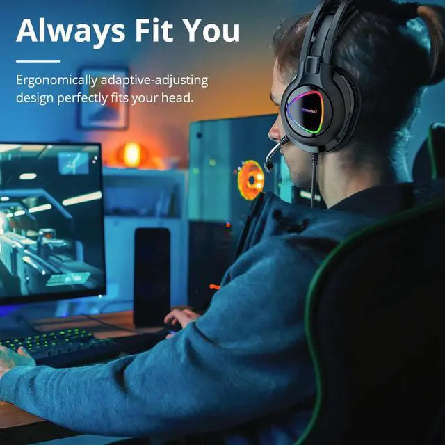 Alt view image 4 of 5 - Newest  Glary Alpha Gaming Headset with  LED Lighting 3.5mm+USB Port PS4 Gamer Headset for Computer Laptop