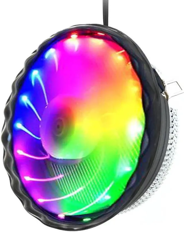 Alt view image 4 of 5 - Noise Radiator Home Cooling Fan Desktop Computer Accessories Air Heatsink Office Stable RGB Luminous CPU Cooler For Intel