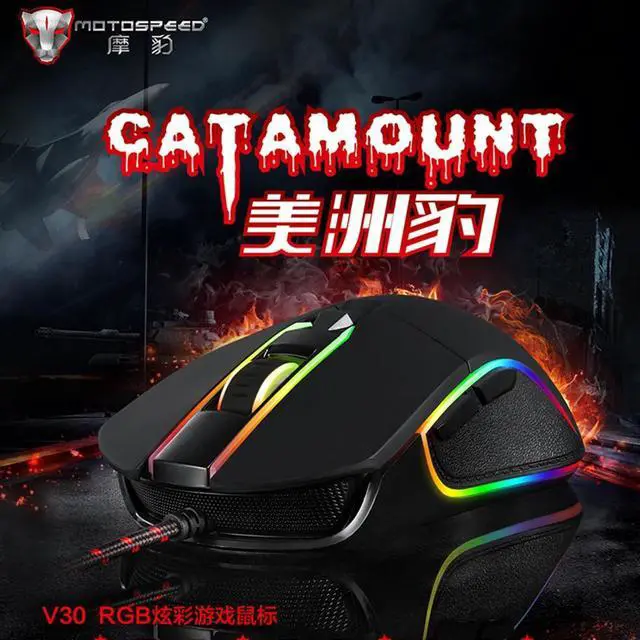 Alt view image 5 of 5 - V30 Professional USB Wired Gaming Mouse 3500DPI Optical Mice Backlit Port  Android IOS Linux With LED Backlit Disply