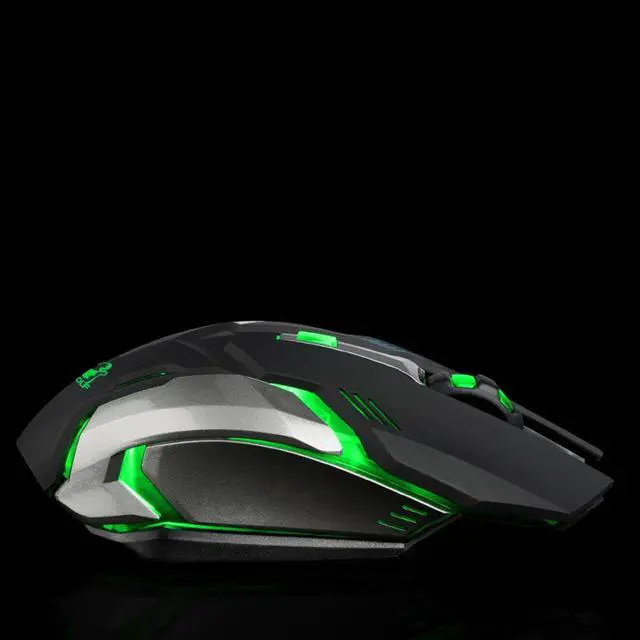 Alt view image 4 of 5 - Mouse Durable Wireless LED Light 4000DPI Optical Usb Ergonomic Pro Gamer Gaming Mouse Metal Plate  Drop shipping
