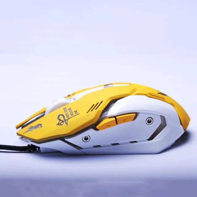 Alt view image 5 of 5 - D.va Mercy Reaper USB Wired Mouse  6 Buttons Optical Gaming Gamer Mouse Flash Lights for PC Laptop CF Overwatch Player Mice