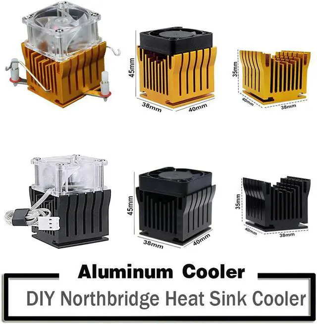 Alt view image 5 of 5 - Aluminium Northbridge Heatsink Cooler Motherboard Radiator w/4cm Fan For PC Computer Case South North Bridge Chipset Cooling