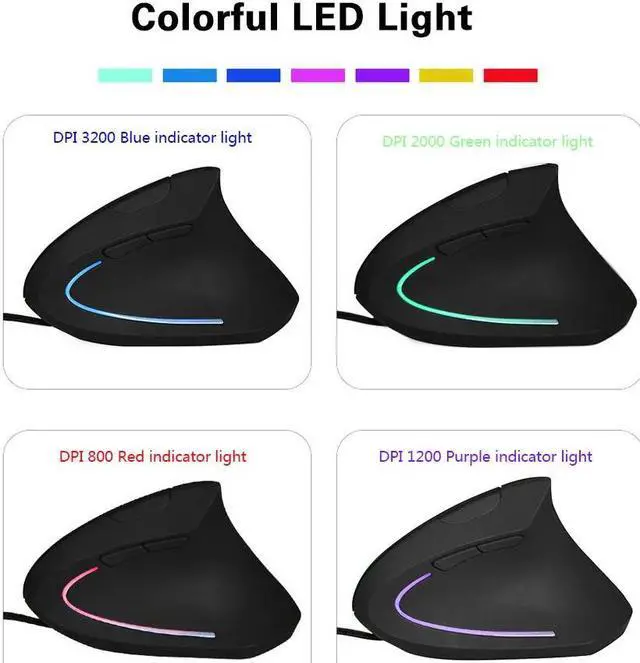 Alt view image 3 of 5 - Mouse Wired Ergonomic mouse Gaming 800/1200/2000/3200 DPI Mause Wrist Rest Protection  Light Mice For PC/Laptop