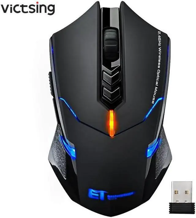 Main image of Wireless Gaming Mouse 2400 DPI Ergonomic Grips 7 Buttons Breathing Backlit Unique Silent Click gamer Wireless Mice