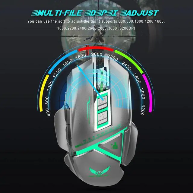 Main image of wired mouse gaming colorful LED light mouse can be freely disassembled and adjustable 3200DPI gaming mouse for PC gamer