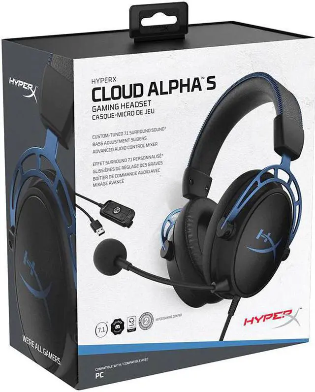 Alt view image 5 of 5 - HyperX Cloud Alpha S Gaming Headset 7.1 surround sound E-sports headset With a microphone for PC and PS4