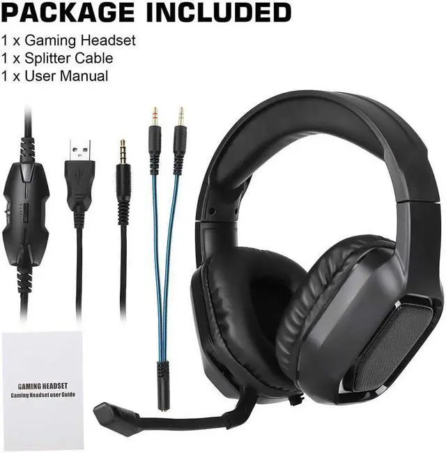 Alt view image 4 of 5 - Gamer Over Ear With Mic Bass Surround PC LED Gaming Headset Wired Accessories Home Office For PS4 For Xbox One For IPad