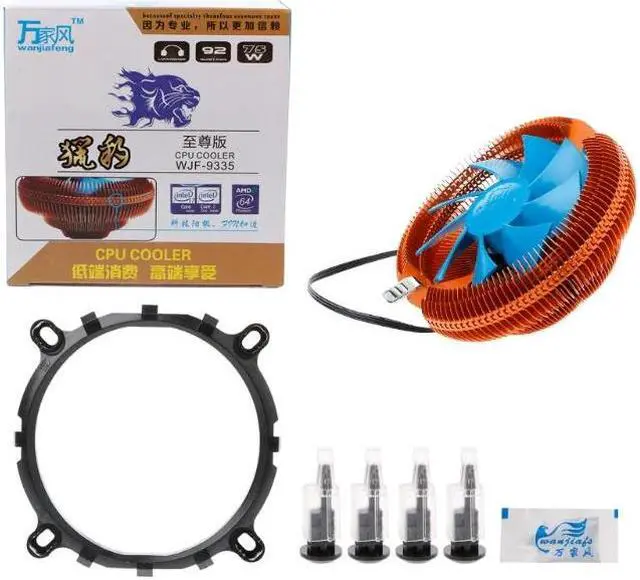 Alt view image 5 of 5 - Cooler Fan Temperature Control Mute Copper PC CPU Cooler Cooling Fan For AMD 754 Intel 775