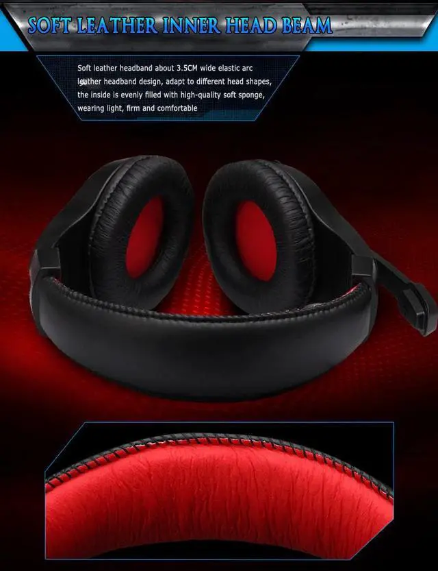 Alt view image 5 of 5 - 3.5mm Professional Gaming Headphones With Microphone Hi-Fi Gaming Headset Computer Portable Earphone For  PC PS4 Xbox