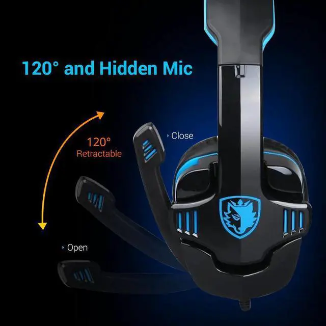 Alt view image 2 of 5 - SA901 Gaming Headset 7.1 surround USB Headphone with Microphone Noise Cancelling Mic for Computer Laptop PC Gamer