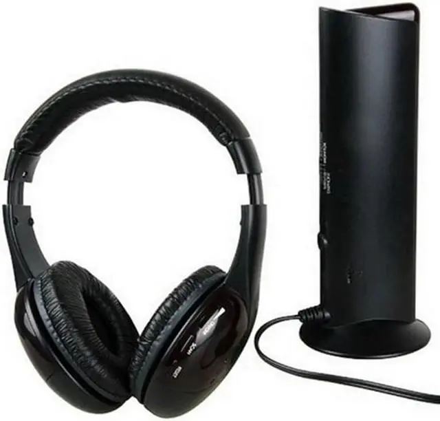 Alt view image 2 of 5 - 5 In 1 Wireless Headset Headphone Universal Noise Cancelling Voice Chat For PC FM Radio High Fidelity Home Headphone