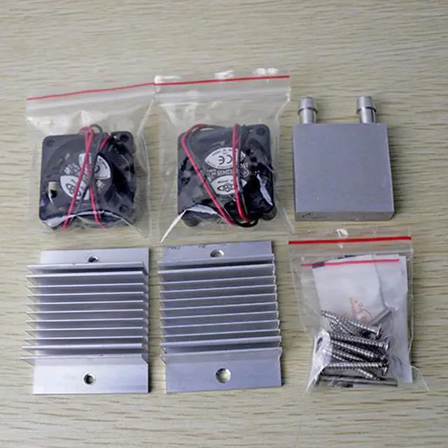 Alt view image 3 of 5 - kits Thermoelectric Peltier Refrigeration Cooling System Water cooling+ fan+ 2pcs TEC1-12706 Coolers