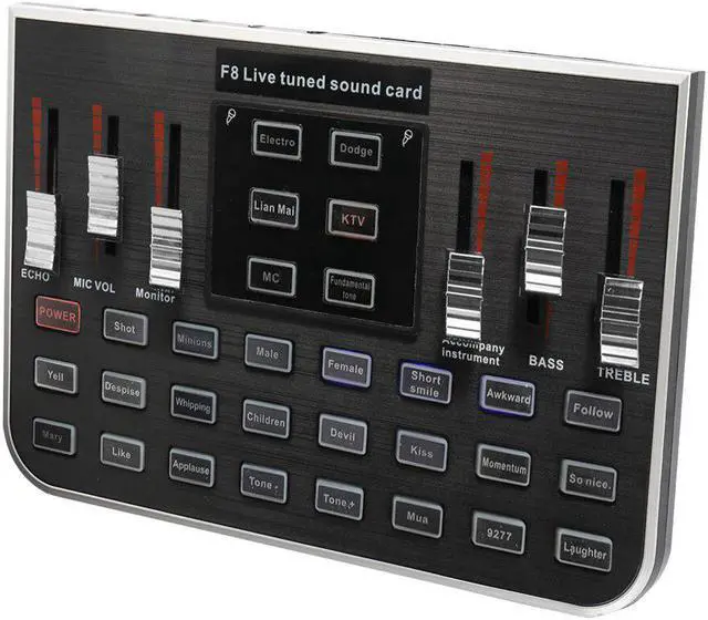 Alt view image 2 of 5 - Microphone Studio Audio Mixer Excellent Quality Music Professional Audio USB Headset Webcast Karaoke Live Sound Card F8