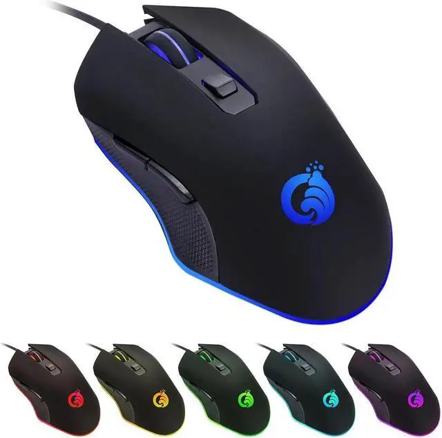 Alt view image 5 of 5 - Mouse Wired 6400DPI 4-level Adjustable Mice Gamer 7 Button RGB LED Color Backlit Opto-electronic Mouse For PC Pro Gamer