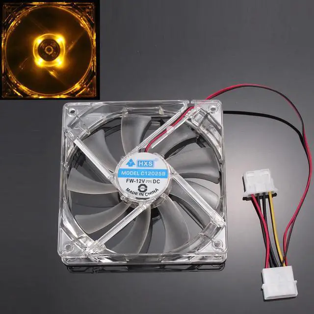 Alt view image 3 of 5 - OrangeQuad 4-LED Light Neon Clear 120mm PC Computer Case Cooling Fan Mod Useful 17Otc24