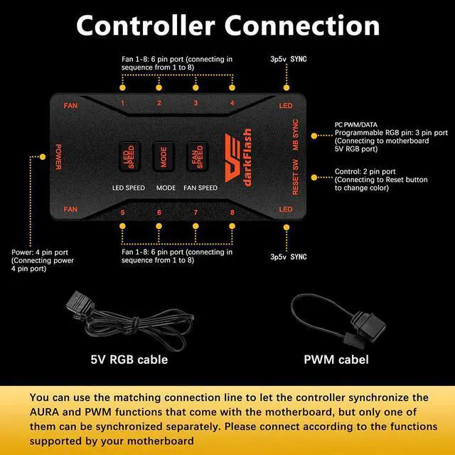 Alt view image 5 of 5 - DR12-pro aura sync Computer Case Cooling Fan RGB Adjust LED 120mm IR Remote computer Cooler Cooling RGB Case Fan Light