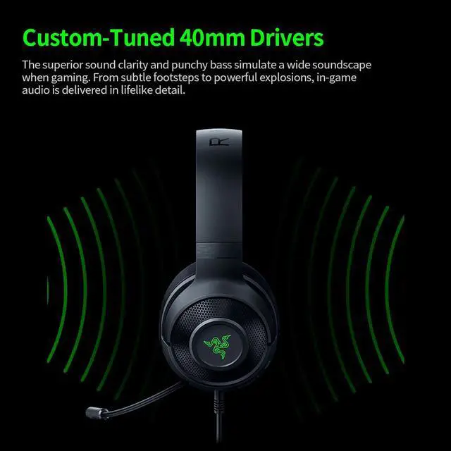 Alt view image 5 of 5 - Gaming Headset Earphone Kraken X-USB 7.1 Surround Sound Ultra Light Headphone Bendable Cardioid Microphone Custom-Tuned