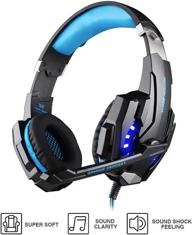 Alt view image 5 of 5 - G9000 Gaming Headsets 3.5mm USB Wired with Light Mic Stereo Earphones for PC Computer Gamer Laptop PS4