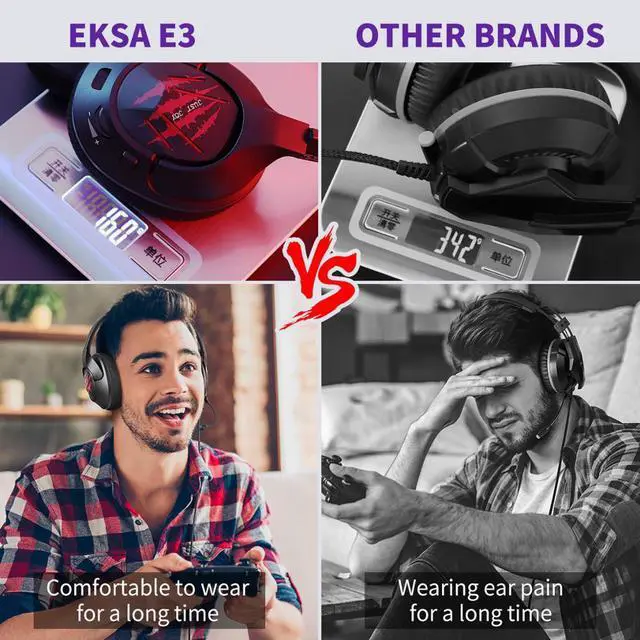 Alt view image 2 of 5 - E3 Gaming Headset 7.1 Surround Stereo 3.5mm/USB Wired Headphones with Microphone Ultralight Headset Gamer For PS4/PC/Xbox