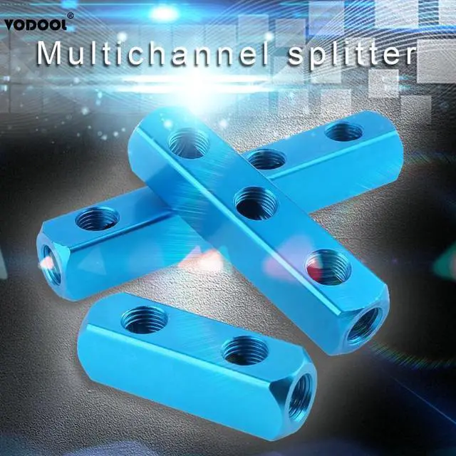 Alt view image 2 of 5 - Water Tube G1/4 inch Connector Splitter seat Fittings Adapter 5 Hole, 6 Hole, 7 Hole for computer PC Water Cooling