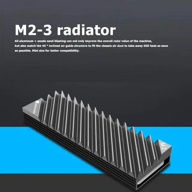Alt view image 4 of 5 - M.2 2280 SSD Hard Disk Aluminum Heat Sink with Thermal Pad for Desktop PC Computer cooling system accessories