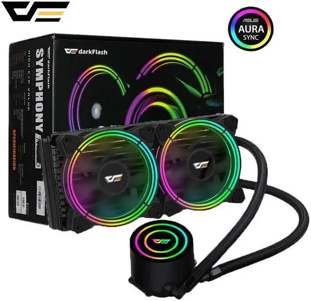 Main image of CPU Cooler PC Case Water Liquid Cooling AIO Cooler Radiator 240mm RGB fan Sync for AMD Ryzen/LGA 2066/2011/155X