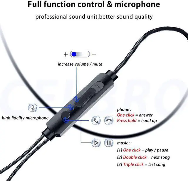 Alt view image 2 of 5 - 3.5mm Wired Earphones In Ear Sport Music Gaming Headset High Bass Sound Stereo Headphone Earbuds with Mic Headphones