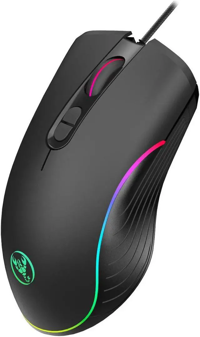 Alt view image 4 of 5 - New RGB light game mouse e-sports line mouse four files can be adjusted to 6400dpi gaming mouse