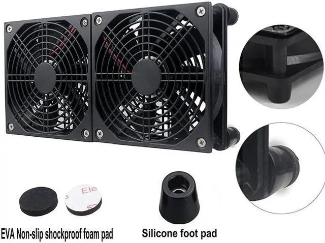 Alt view image 5 of 5 - Router Cooling Fan DIY PC Cooler TV Box Wireless Quiet DC 5V USB Power 120mm 240mm Fan 12CM W/Screws Protective Net