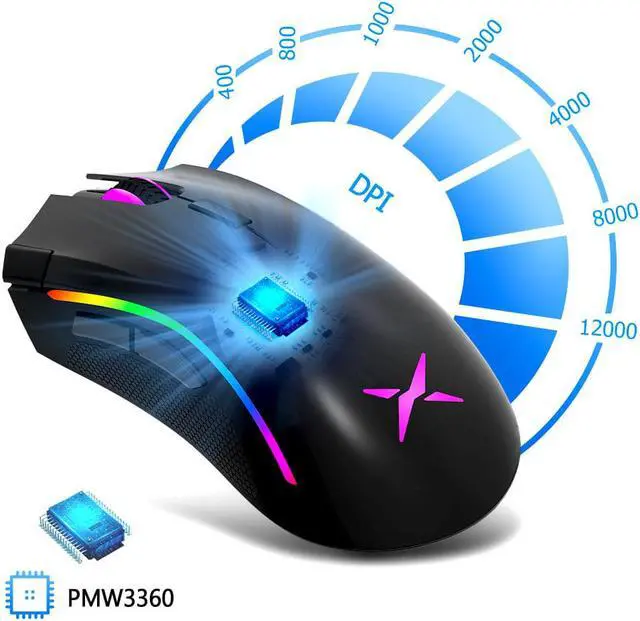 Alt view image 3 of 5 - M625 PMW3360 Sensor Gaming Mouse 12000DPI 7 Programmable Buttons RGB Backlight Wired Mice with Fire Key For FPS Gamer