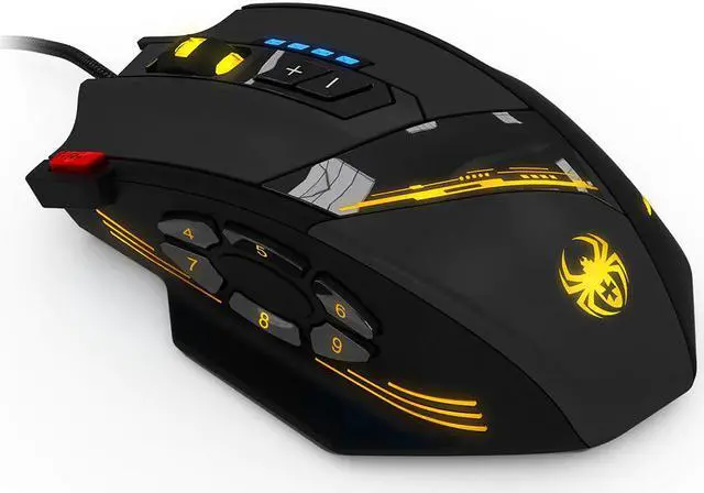 Main image of C-12 Wired Mouse USB Optical Gaming Mouse 12 Programmable Buttons Computer Game Mice 4 Adjustable DPI 7 LED Lights