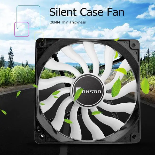 Alt view image 2 of 5 - 12020 Ultra-thin PC Case Fan 120mm Silent Desktop Computer Chassis Fan CPU Cooler Cooling Fan 4Pin 3Pin