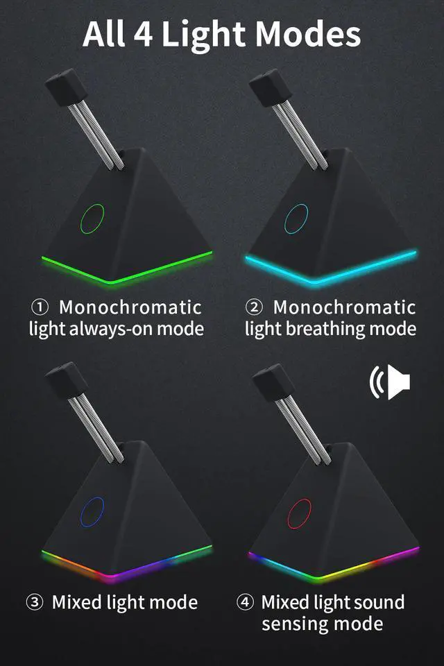 Alt view image 5 of 5 - Gaming Mouse cord clip RGB 4.0 Mouse bungee Device Mouse Cord Management System for ZOWIE / Esports FPS Game