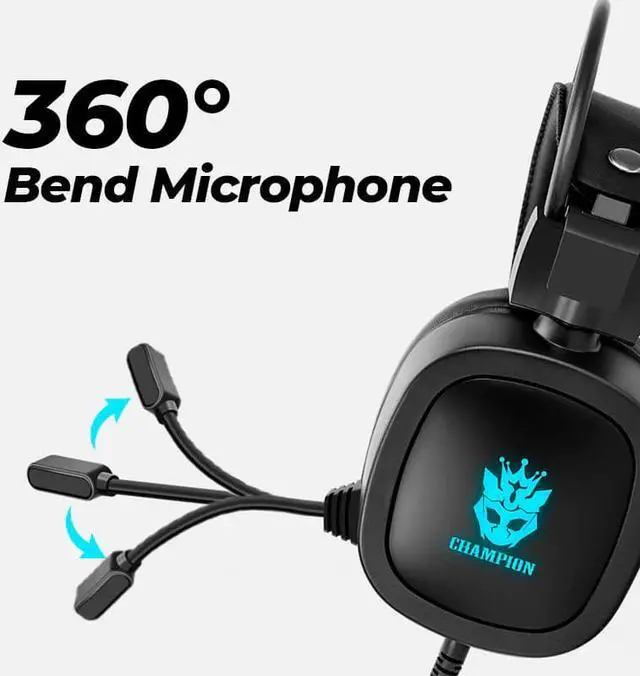 Alt view image 2 of 5 - Headset 7.1 Virtual 3.5mm Wired Headset RGB Light Game Headphones Noise Cancelling with Microphone for Laptop PS4 Gamer