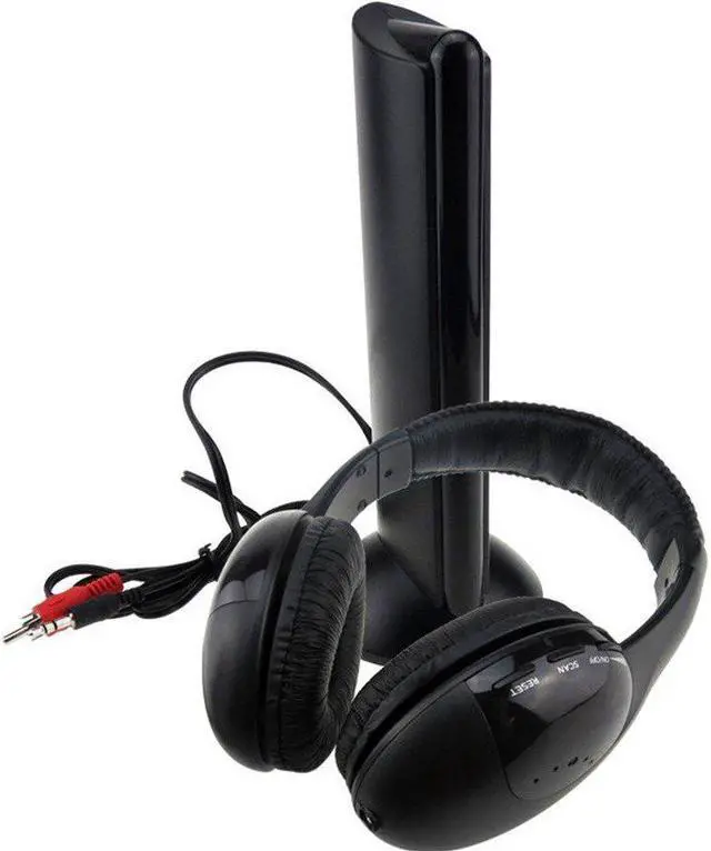 Alt view image 5 of 5 - 5 in 1 Headset Wireless Headphones Cordless RF Headset Earphones For TV DVD PC    Wireless Earphones#E30