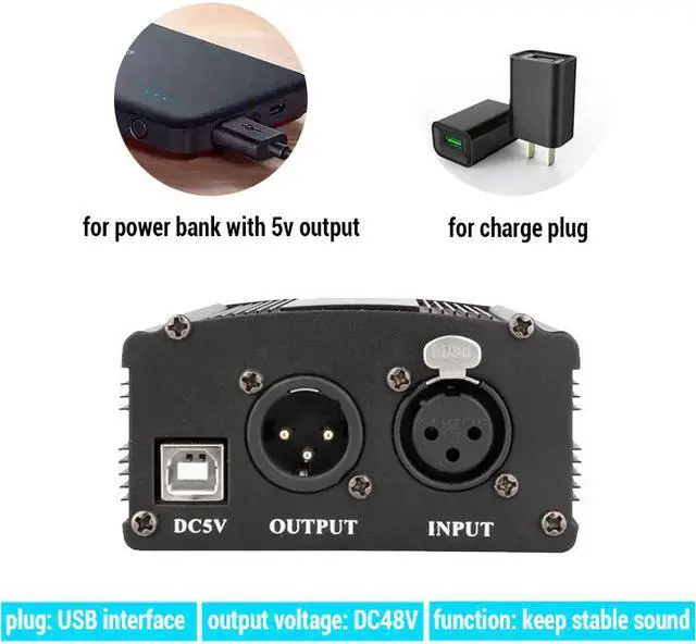 Alt view image 3 of 5 - 48V Phantom Power for bm 800 Condenser Microphone bm800 Karaoke Studio Microphone Xlr Cable bm-800 Phantom Power Sound Card