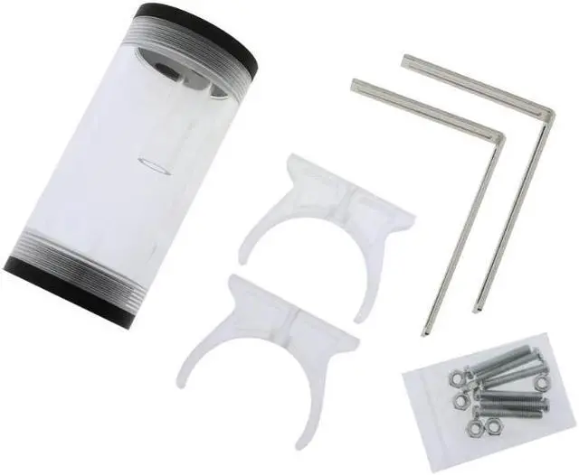 Alt view image 2 of 5 - 50mm Diameter Water Cooling Tank G1/4 Thread Cylinder Reservoir Computer Cooling System Water Tank for PC Cooling System L Shape