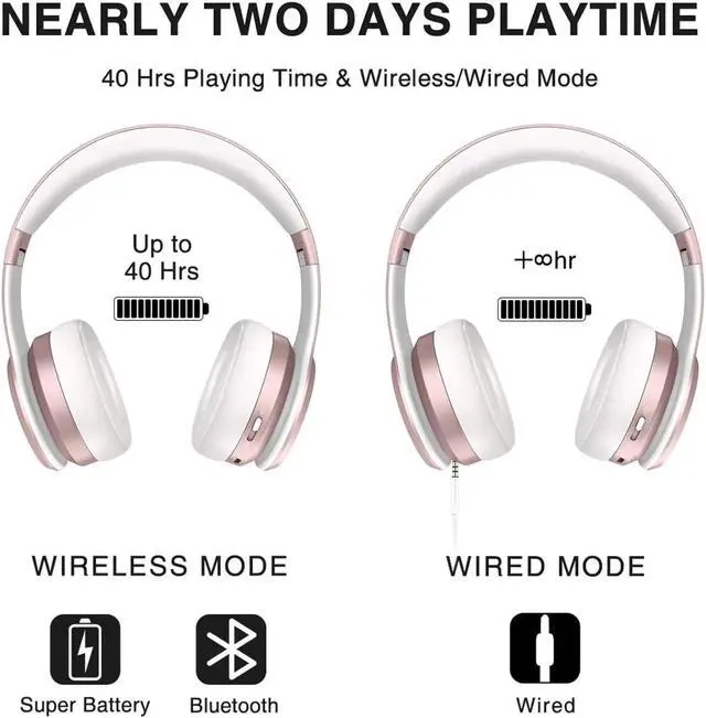 Alt view image 3 of 5 - P26 Bluetooth 5.0 Headphone Foldable Over Ear Stereo Wireless Headset Studio Headphones With Mic TF Card For Phone PC