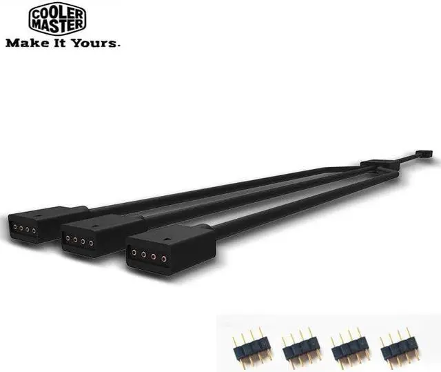 Main image of 1 in 3 4pin/5pin 12V RGB fan adapter cable Computer Case fan Connector Cable Compatible Light bar connection
