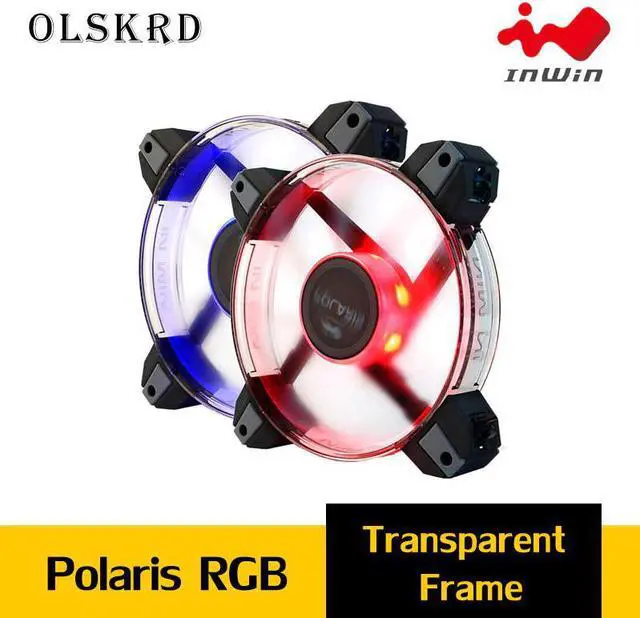 Main image of 120mm LED Cooling Fan 12V 8Pin InWin Polaris RGB AURA Ultra Quiet Computer PC CPU Cooler No controller required