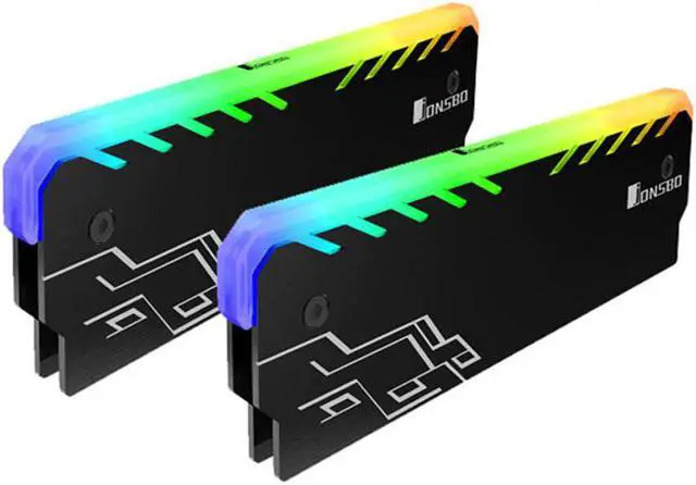 Alt view image 4 of 5 - RGB RAM Heatsink for Desktop PC Computer Gaming Overclocking DDR DDR3 DDR4 Memory Cooling Heat Spreader Cooler