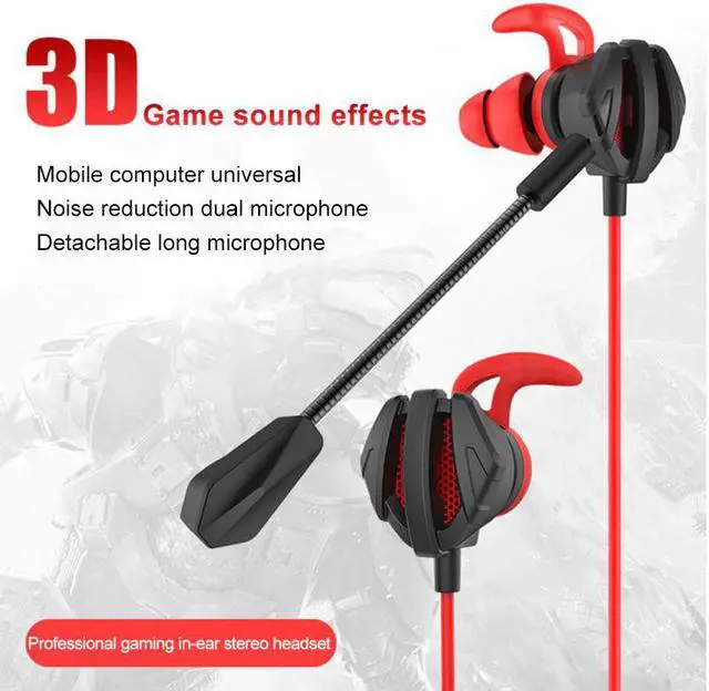 Alt view image 2 of 5 - 3.5mm Wired Gaming Headphones Headset With Mic Volume Control Dynamic Noise Reduction In-Ear PC Gamer Earphones For Pubg PS4